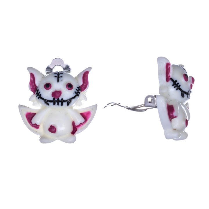 Ghost Cat Clip Earrings