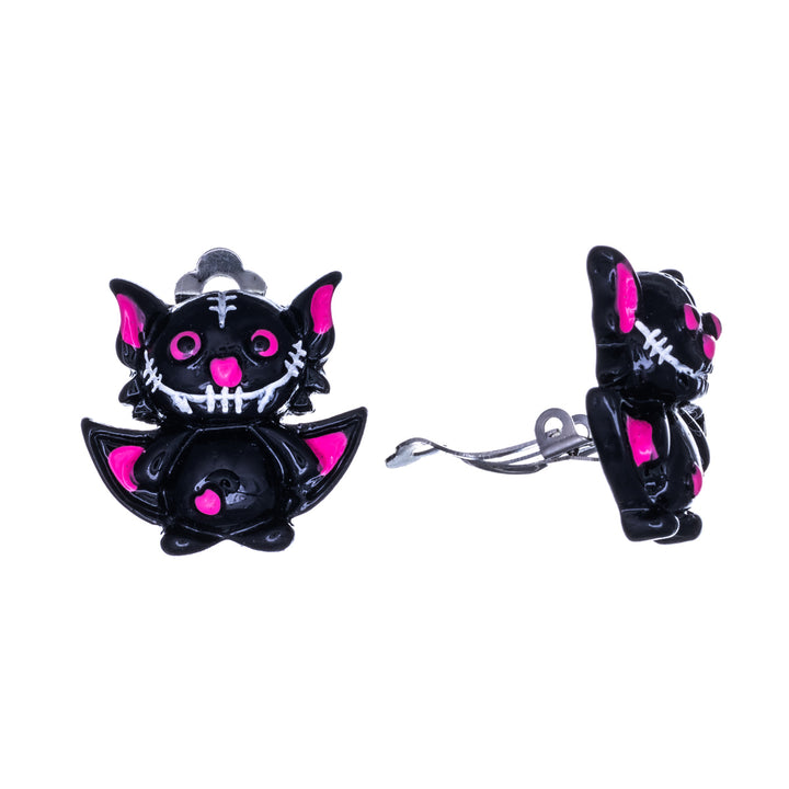 Ghost Cat Clip Earrings