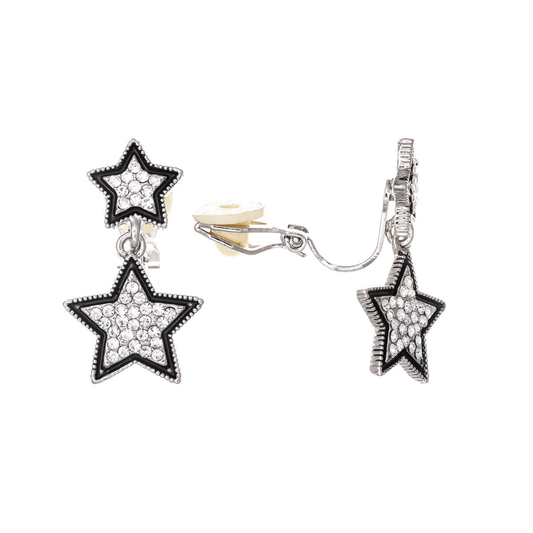 Hanging star clip earrings