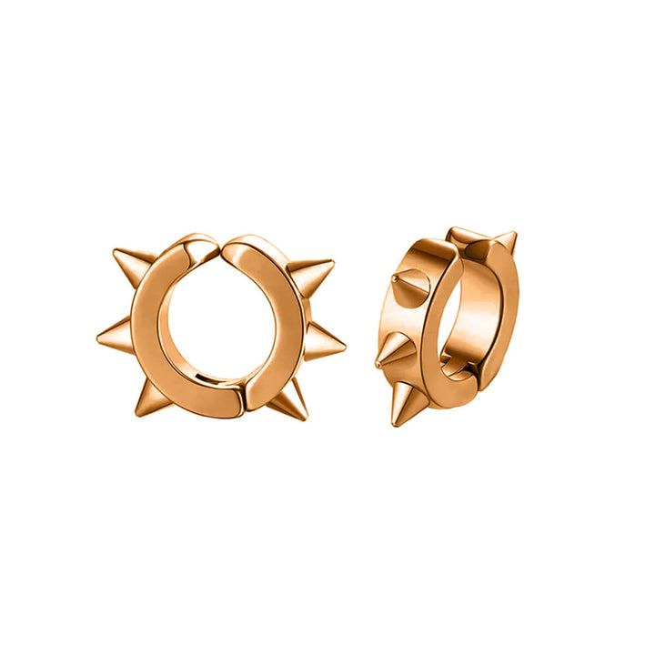 Steel ring Clip-on earrings with spikes (Steel 316L)