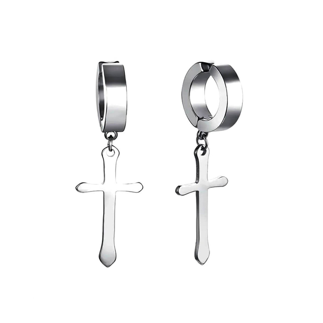 Cross earrings ring clip earring for men 14,99€