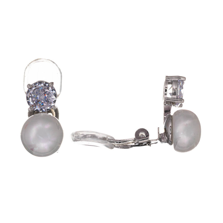 Runde Zirkonia Clip-Ohrringe