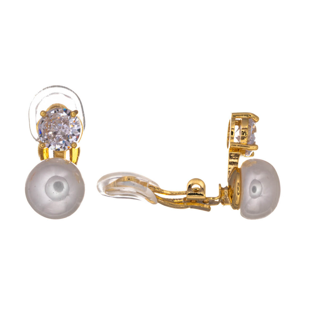 Runde Zirkonia Clip-Ohrringe