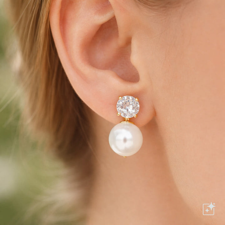 Runde Zirkonia Clip-Ohrringe