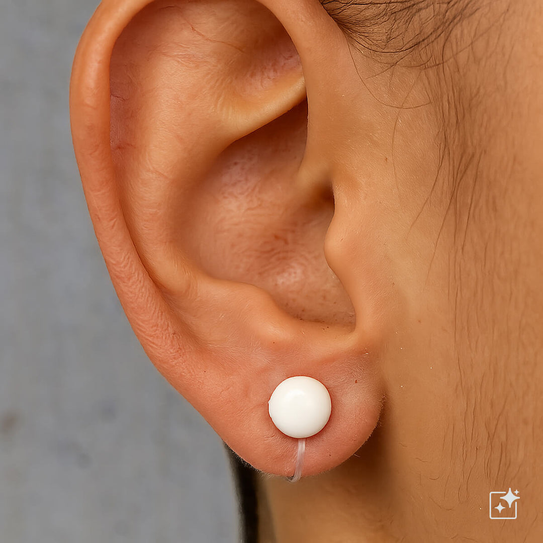 Flache Clip-Ohrringe aus Kunststoff 8mm