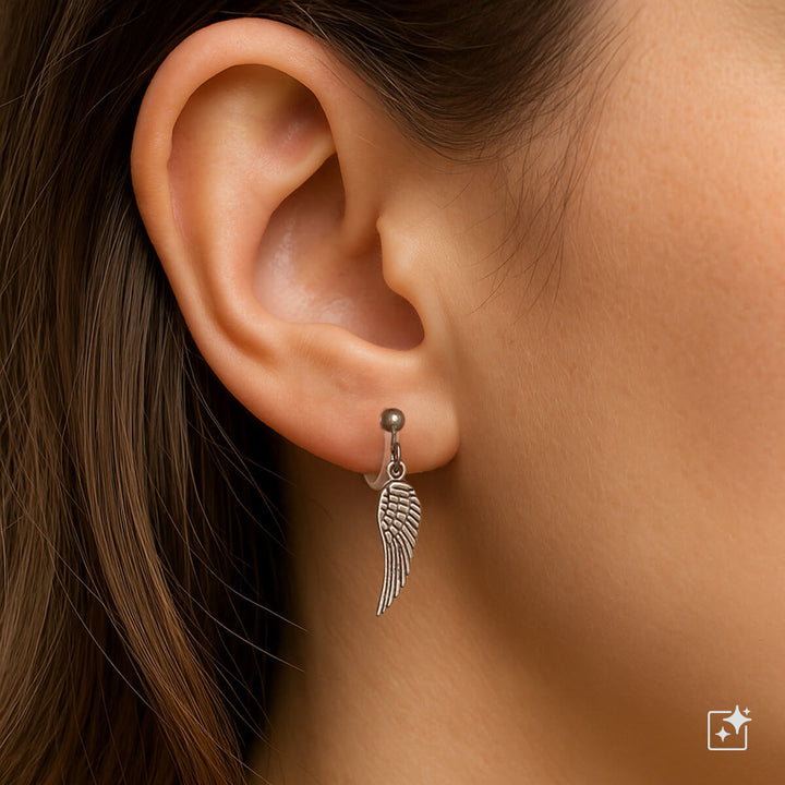 Hanging feather Clip-on earrings