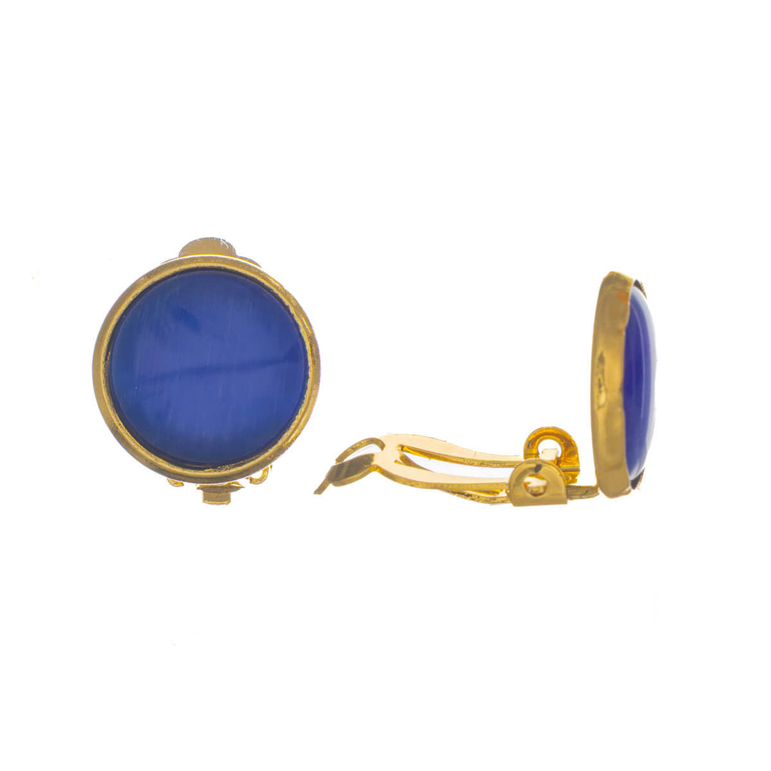 Round Clip-on earrings stone - surgical steel (316L)