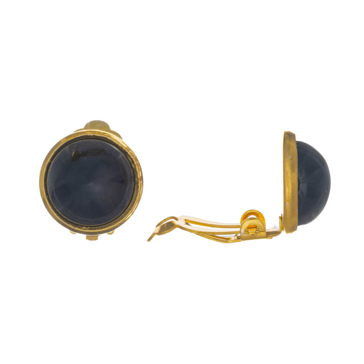 Round Clip-on earrings stone - surgical steel (316L)