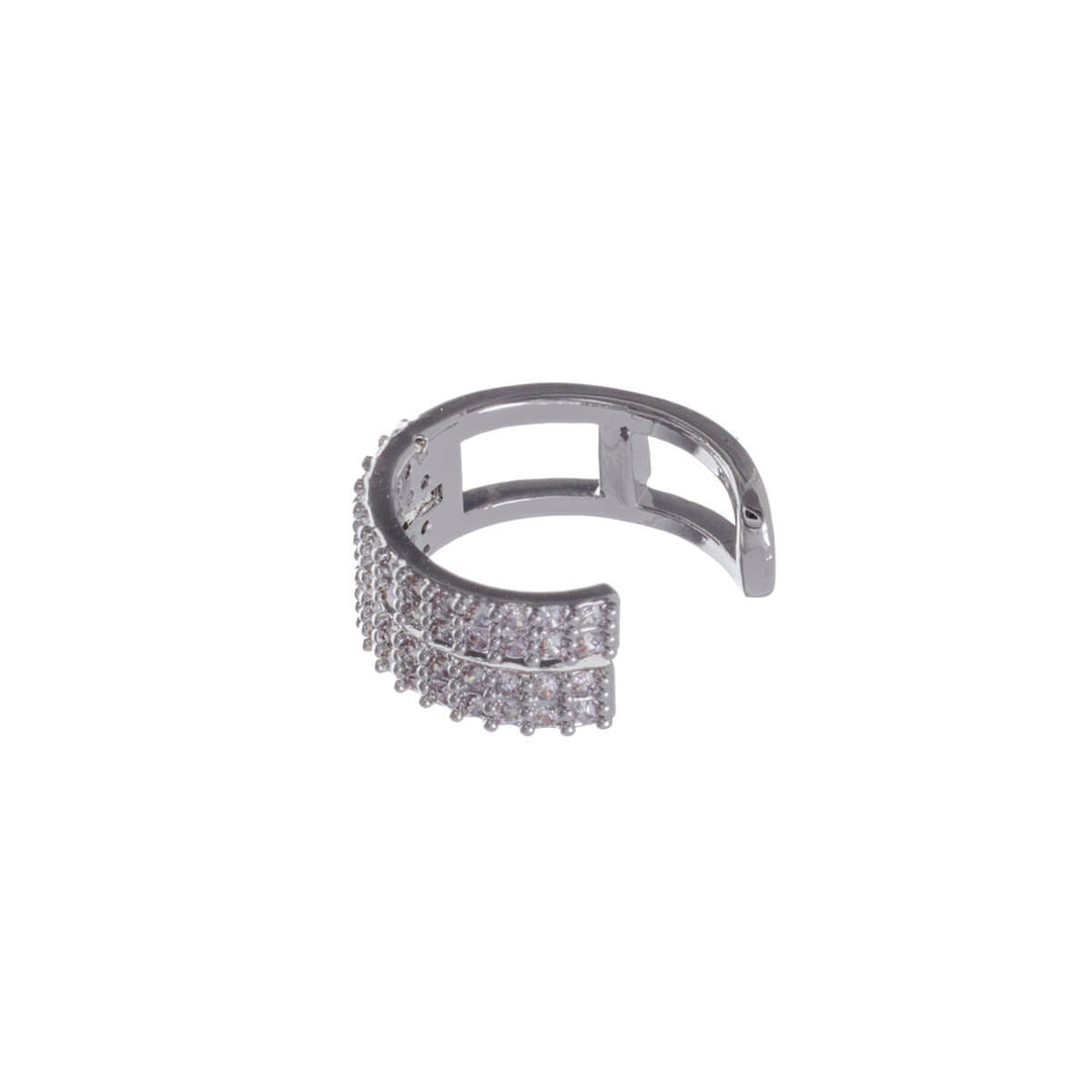 Zirkonia verzierter zweireihiger Rust-Ohrring Ear Cuff