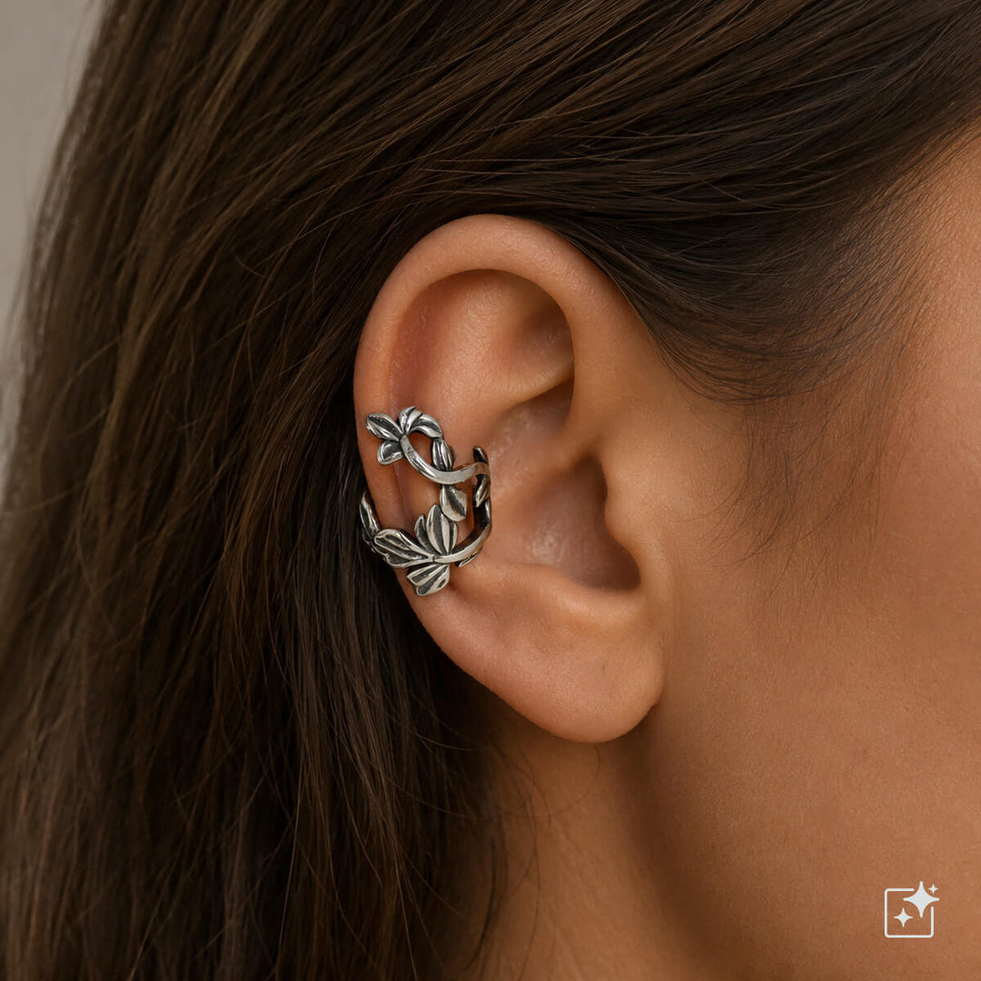 Blatt-Ear-Cuff-Ohrschmuck (Chirurgenstahl 316L)