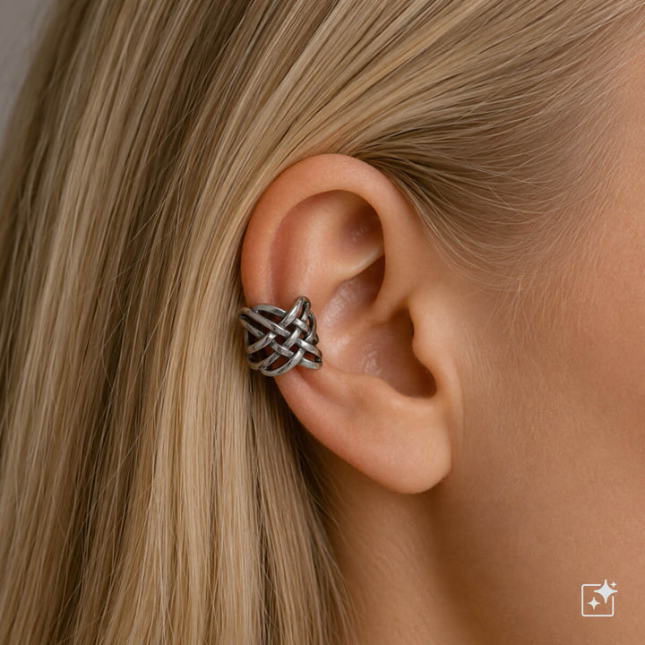Kreuzgeflochtener Ohrklemmen-Ohrschmuck (Chirurgenstahl 316L)