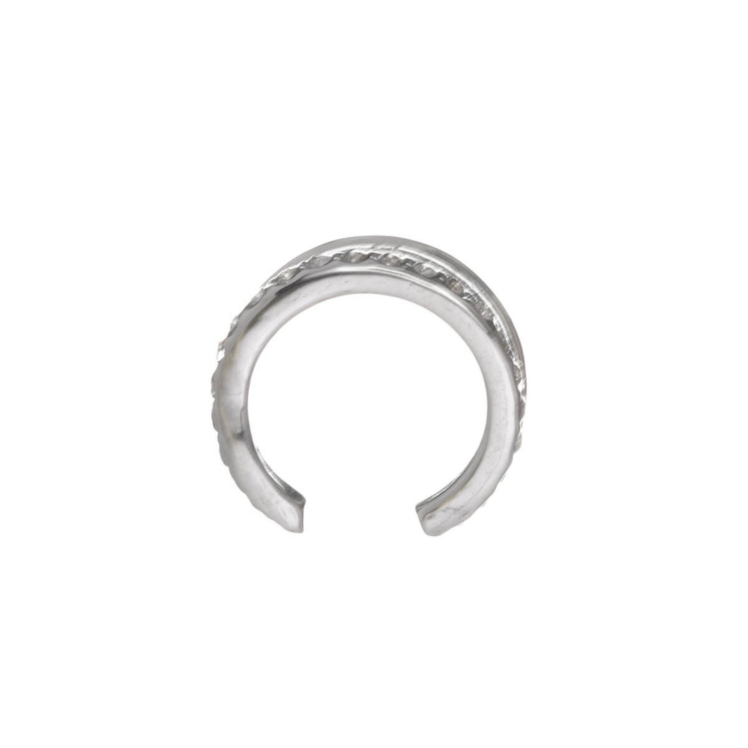 Zweireihiger Ear Cuff mit Zirkonia-Steinen (Edelstahl 316L)