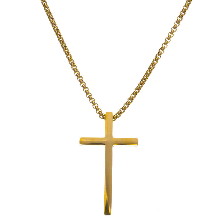 Cross pendant steel necklace 59cm (Steel 316L)