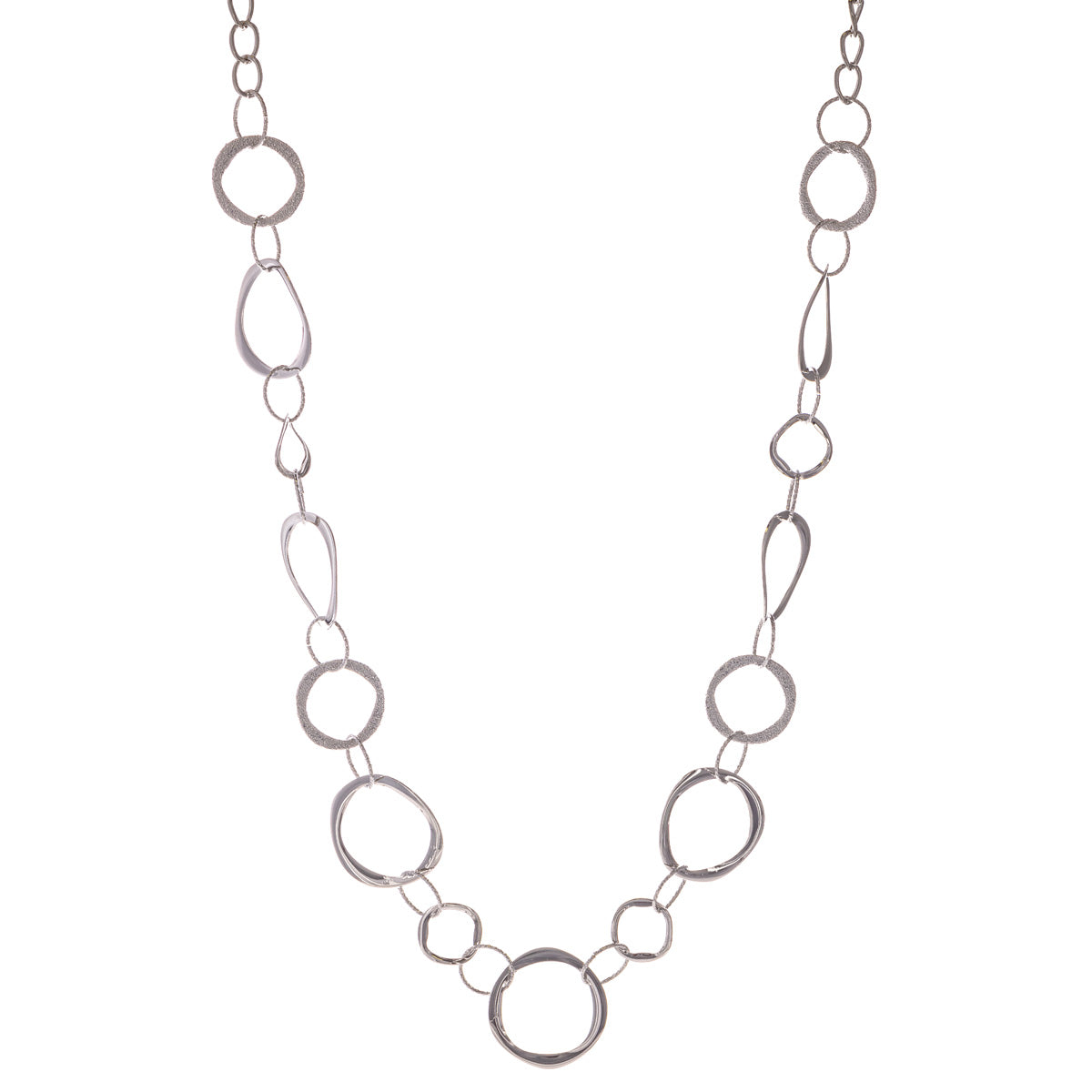 Long necklace with round links 100cm