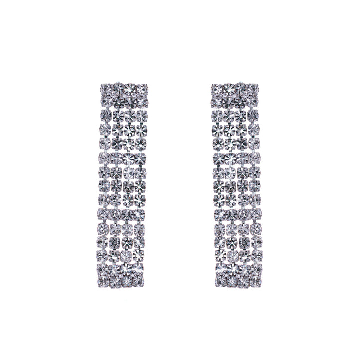 V-shaped rhinestone festive necklace + earrings