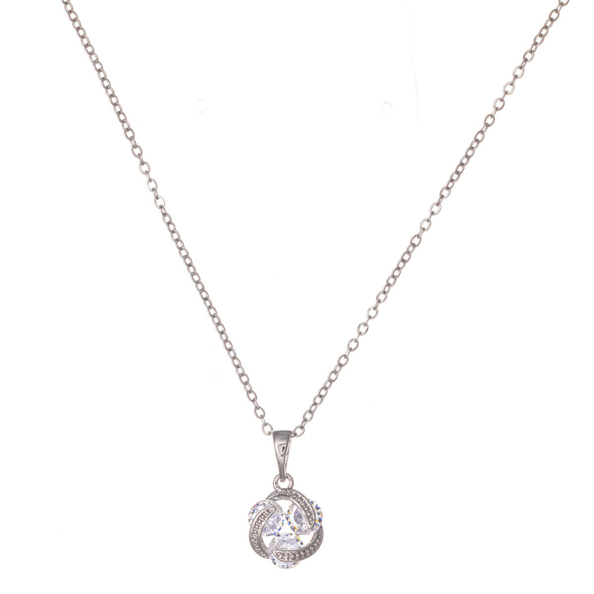 Zirconia pendant necklace 38cm (Steel 316L)