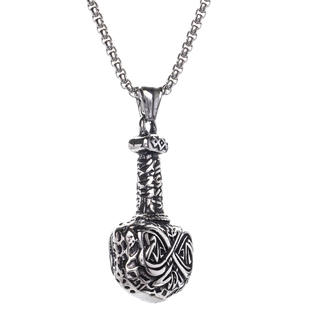 Mjölnir Thor's Hammer Anhänger Halskette (Stahl 316L)