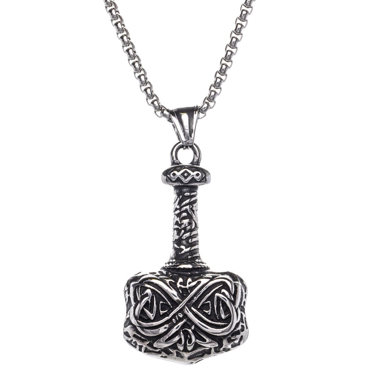 Mjölnir Thor's Hammer Anhänger Halskette (Stahl 316L)