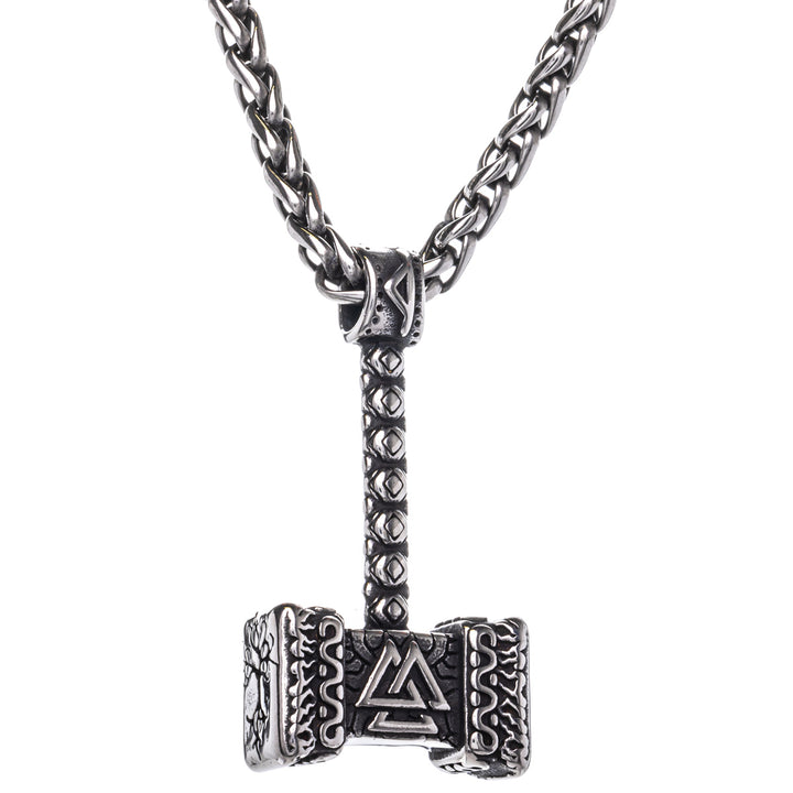 Mjölnir valkyrischer Anhänger Halskette (Stahl 316L)