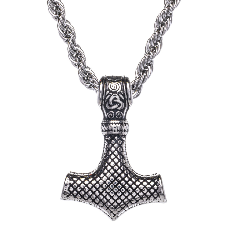 Mjölnir Thor's Hammer Anhänger Halskette (Stahl 316L)