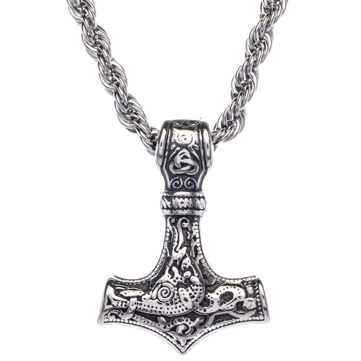 Mjölnir Thor's Hammer Anhänger Halskette (Stahl 316L)