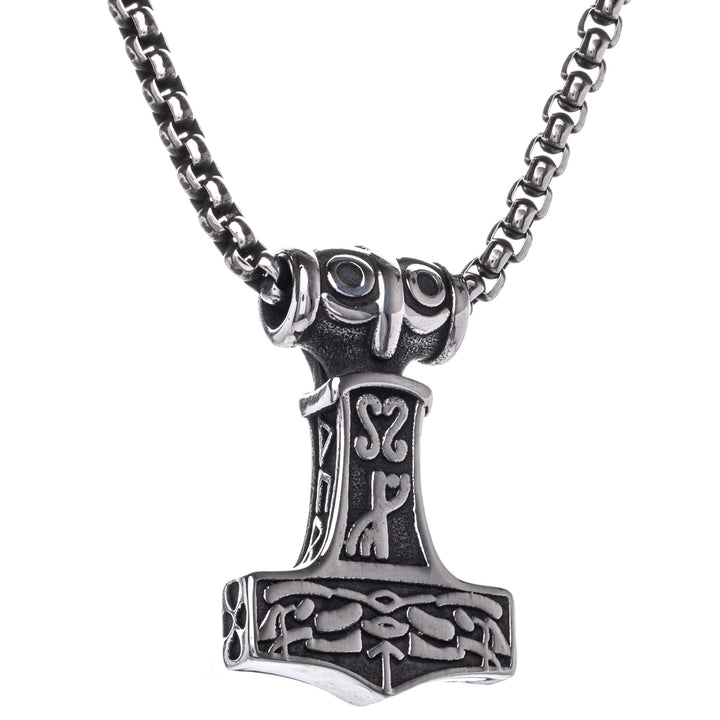 Mjölnir Thor's Hammer Anhänger Halskette (Stahl 316L)