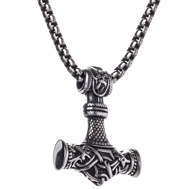 Thorin vasara Mjölnir riipus kaulakoru (Teräs 316L)