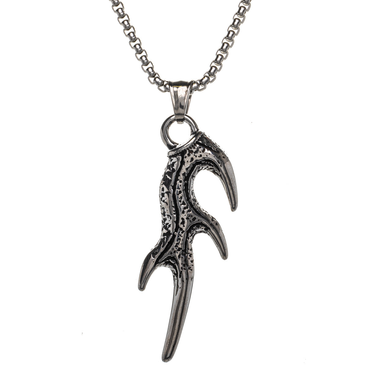 Reindeer horn pendant necklace (Steel 316L)