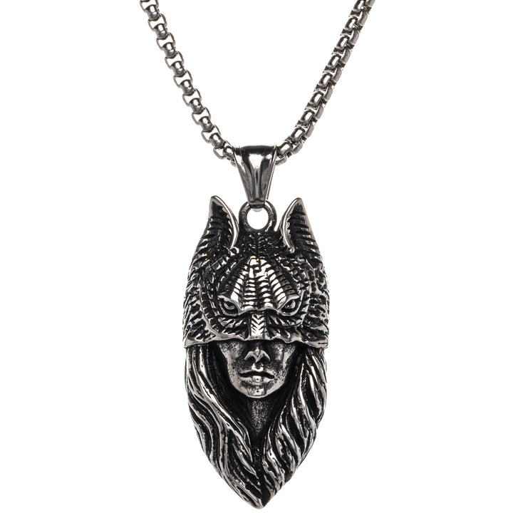 Shaman wolf pendant necklace (Steel 316L)