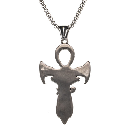 Ankh-dagger cross and eye of Horus pendant necklace (Steel 316L)