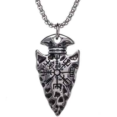 Gungnir Vegvísir spearhead pendant necklace (Steel 316L)