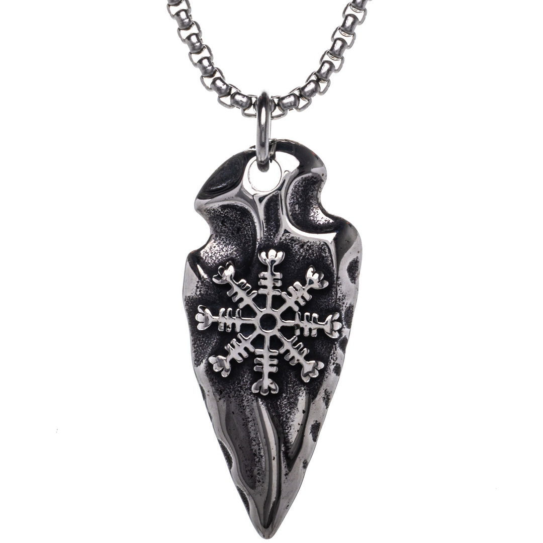 Gungnir Vegvísir spearhead pendant necklace (Steel 316L)