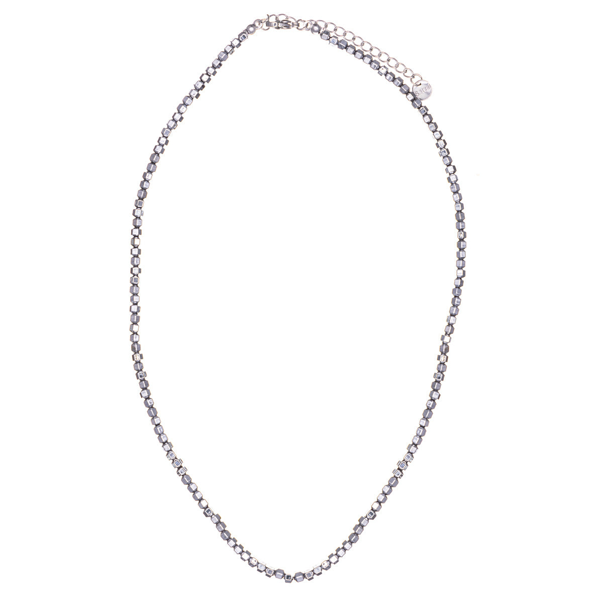 Thin silver bead necklace 40cm +5cm (Steel 316L)
