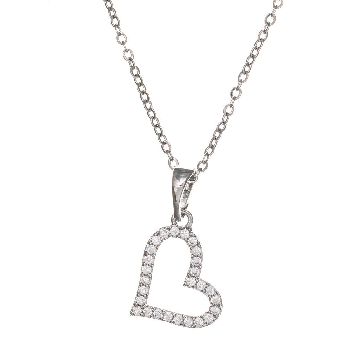 Heart pendant necklace 38cm heart (Steel 316L)