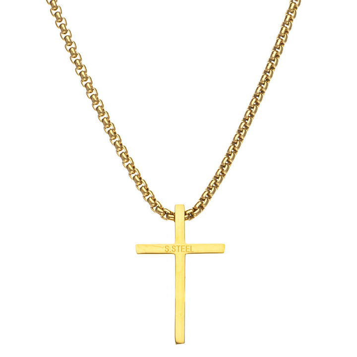 Cross pendant necklace 55cm +5cm (Steel 316L)