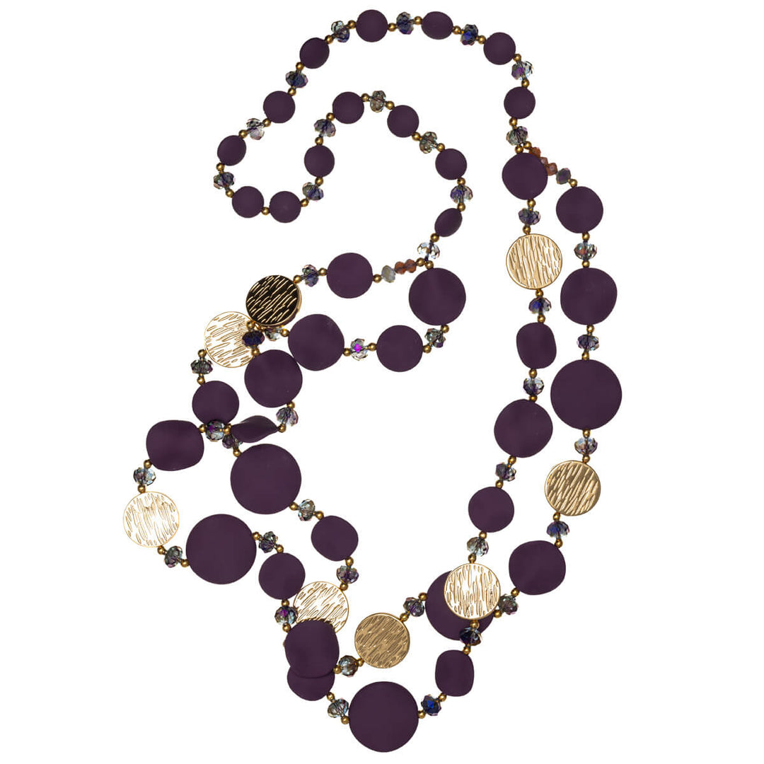 Long stone neck beads 96cm