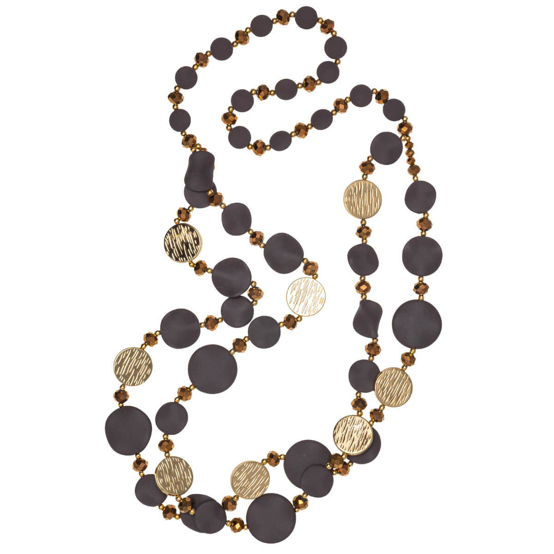 Long stone neck beads 96cm