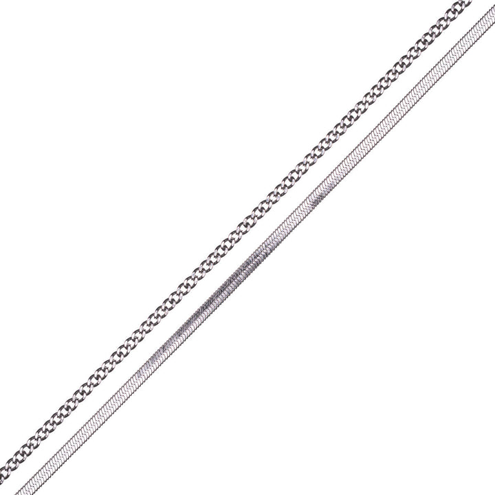 Kahden ketjun kaulakoru 40-47cm +5cm (Teräs 316L)