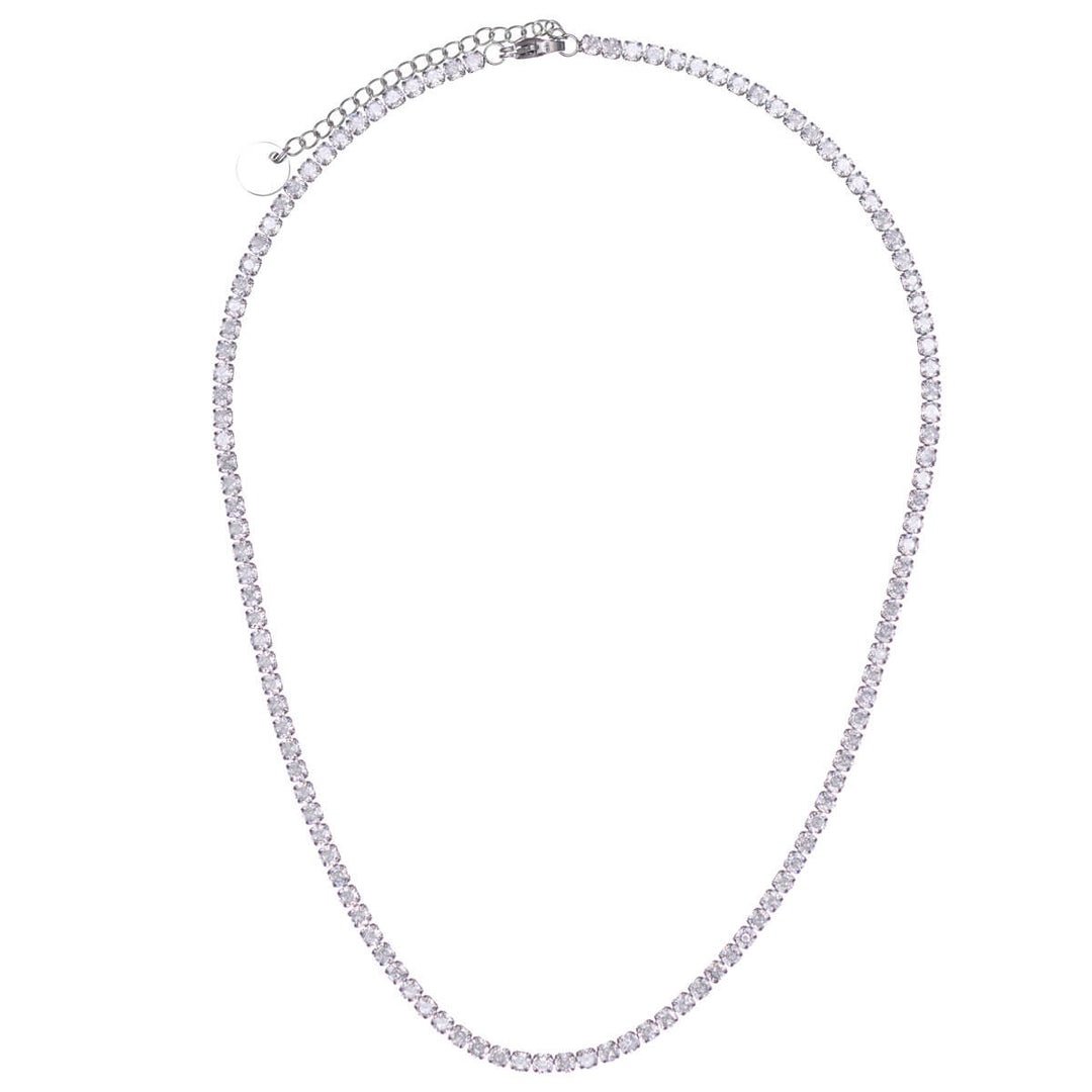 Zirkonia Tennis Halskette 40cm +5cm (Stahl 316L)