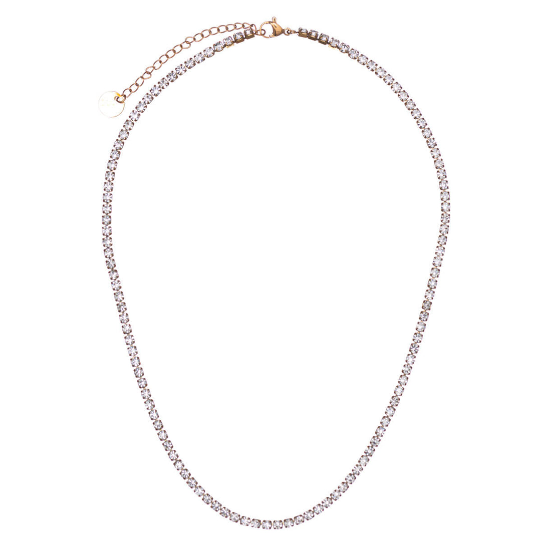 Zirkonia Tennis Halskette 40cm +5cm (Stahl 316L)