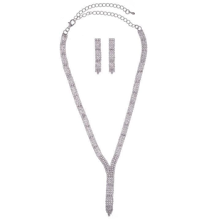 Utsökt y-format halsband + örhängen