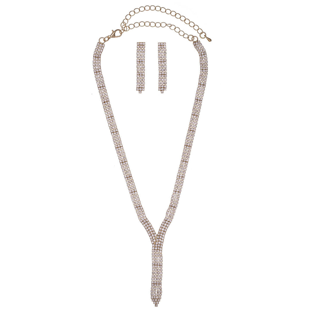 Utsökt y-format halsband + örhängen