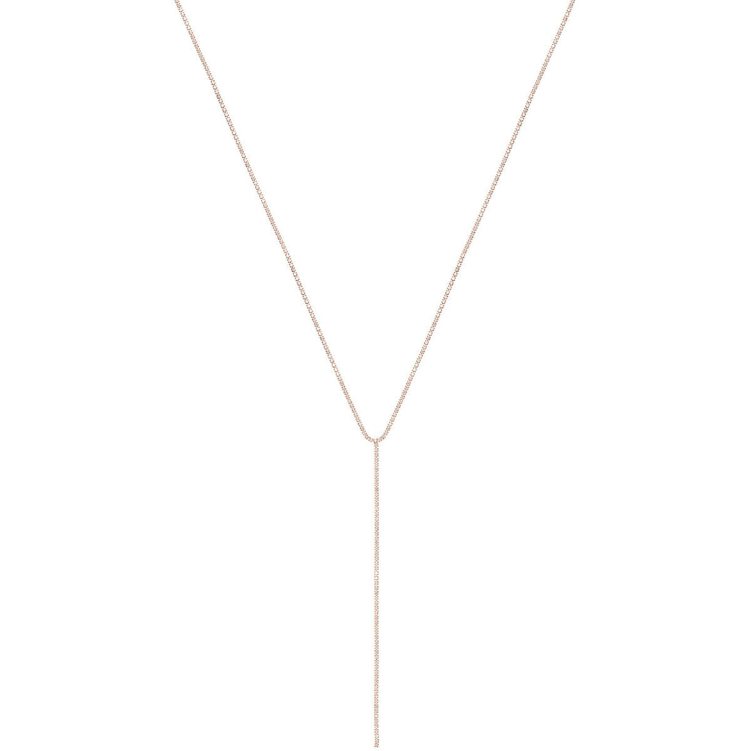 Y-muotoinen kaulakoru strassi kivillä 36cm +8cm (Teräs 316L)