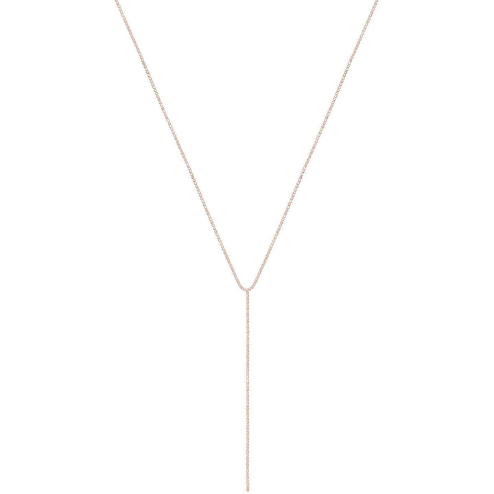 Y-muotoinen kaulakoru strassi kivillä 36cm +8cm (Teräs 316L)