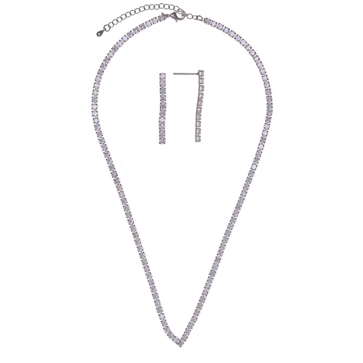 Zirkonia partyhalsband riviera & örhängen