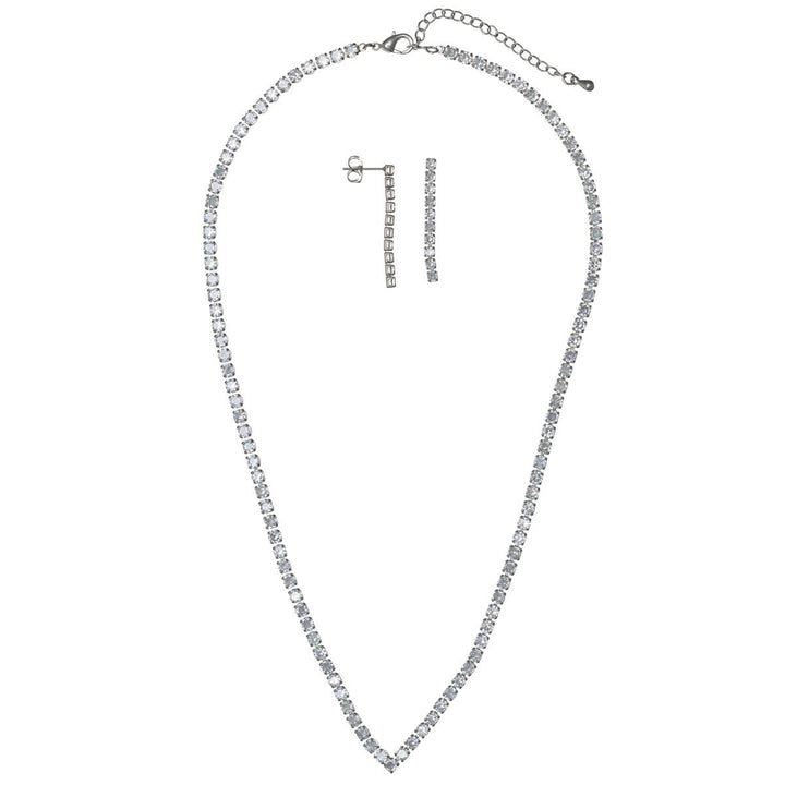 Zirkonia partyhalsband riviera & örhängen