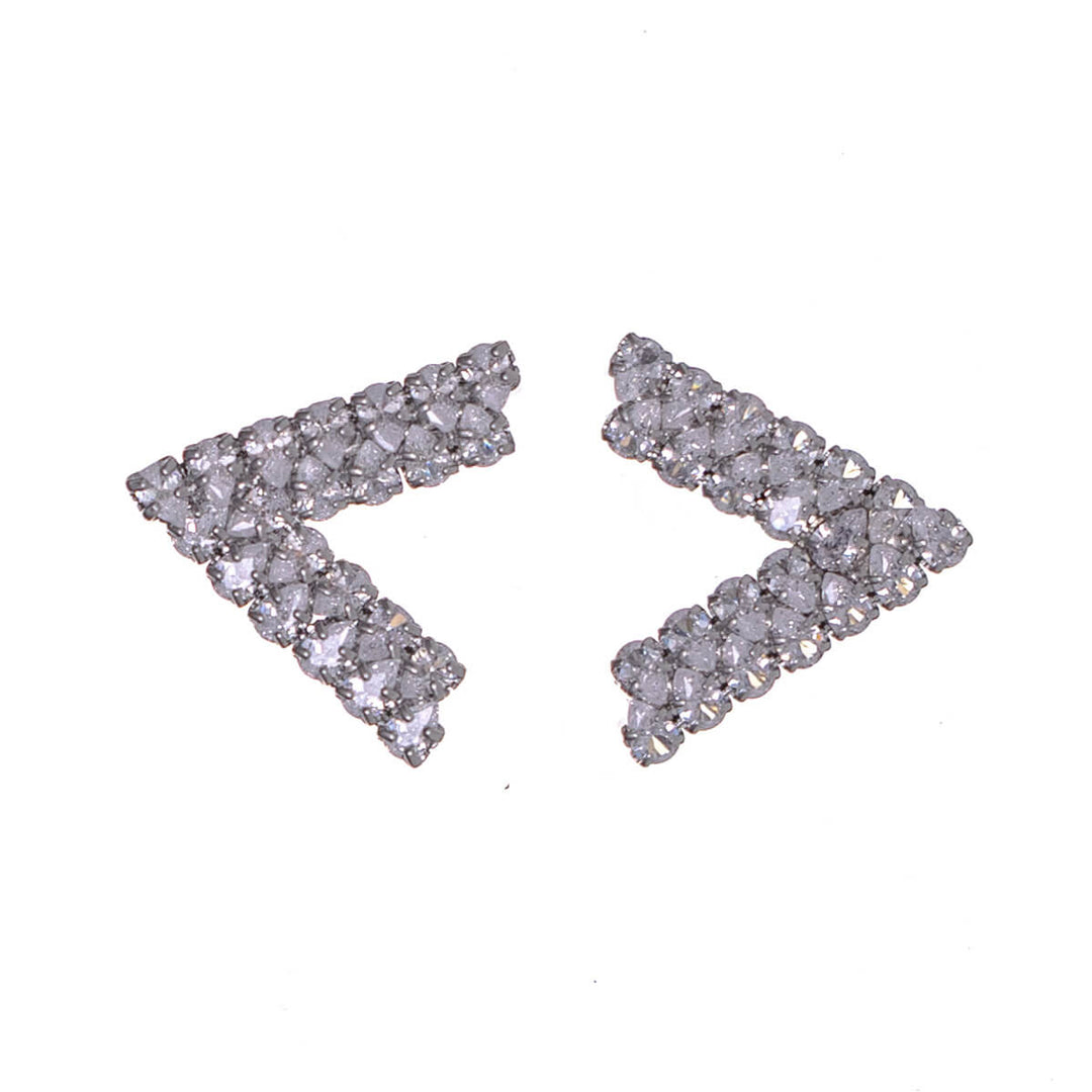 Zirconia party necklace, V-shape & earrings