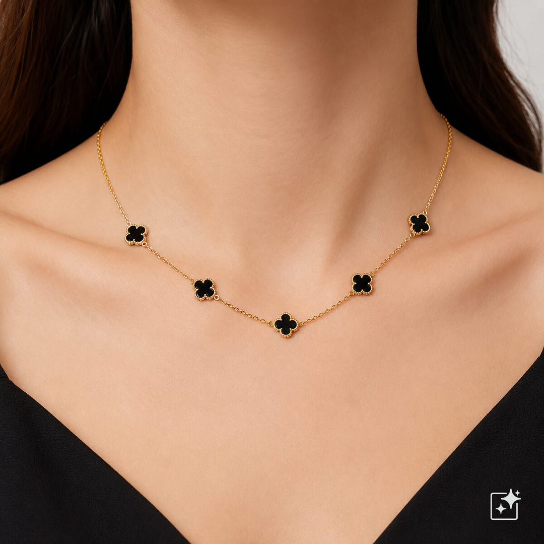 Four-leaf clover necklace 40cm +5cm (316L steel)