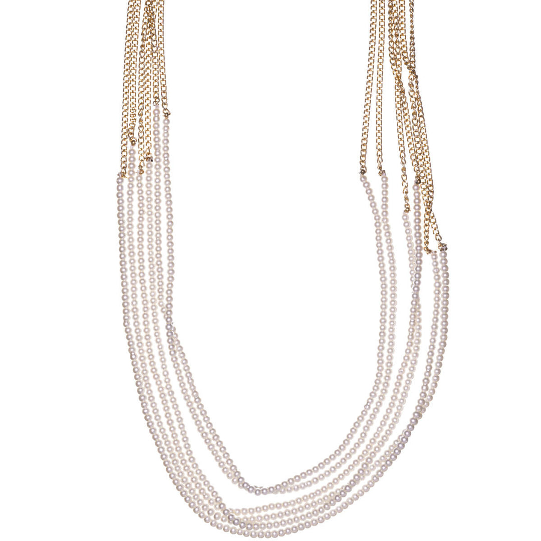 Long beaded necklaces with beveled ends, 96 cm