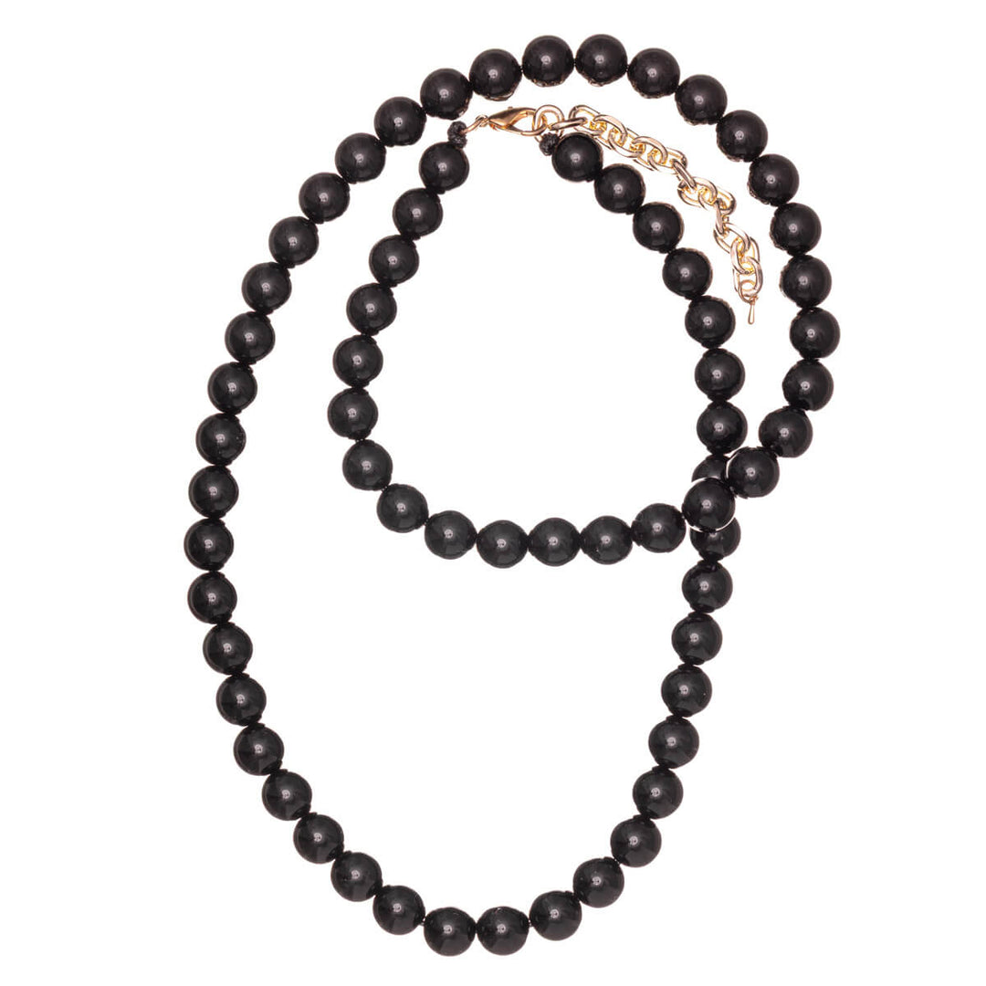 Kiiltävät pitkät kaulahelmet 92cm +8cm